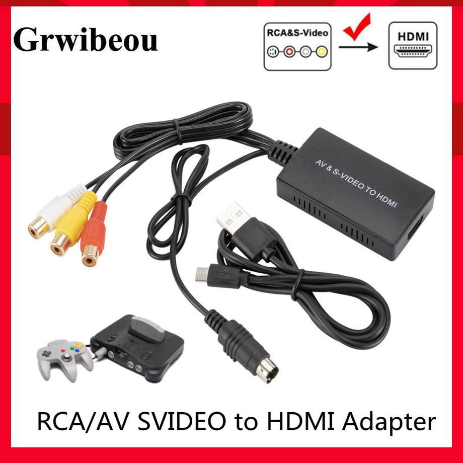 Grwibeou AV/RCA SVIDEO to HDMI-PS2/PS3,720P/1080..
